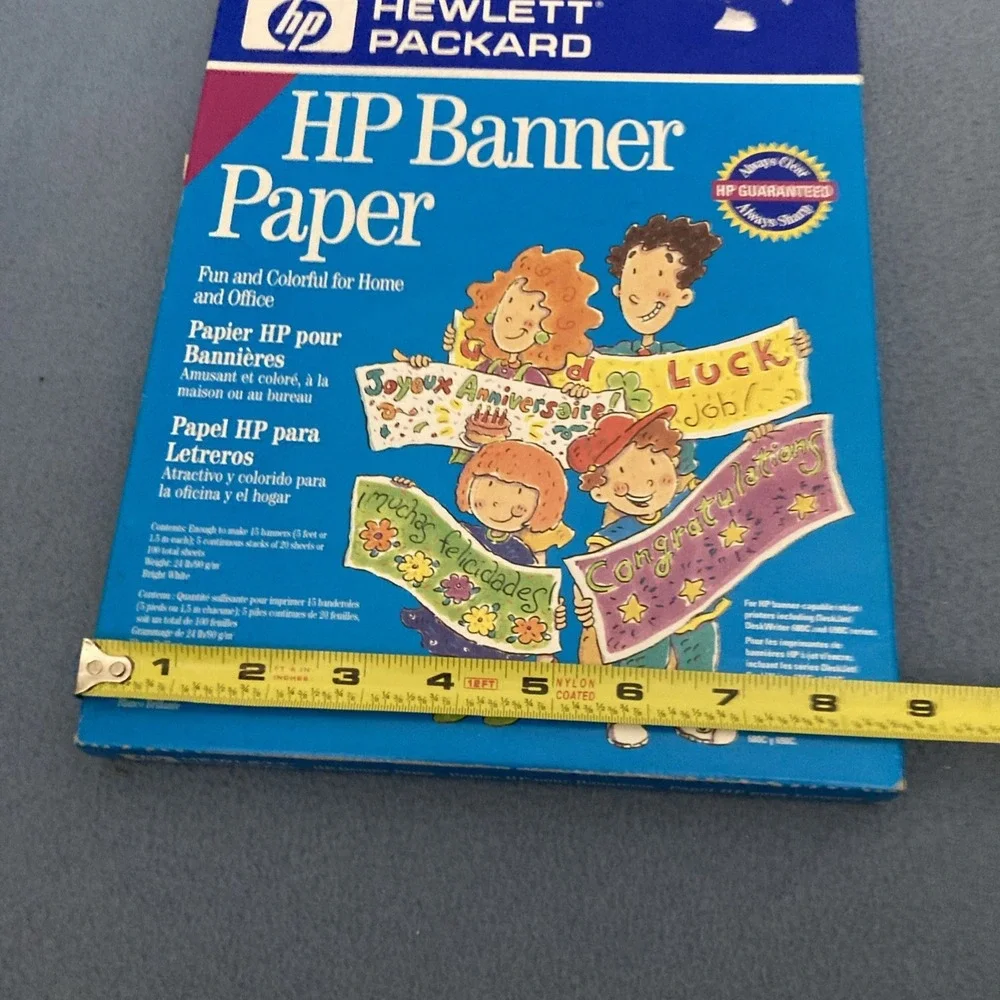 NIB HP Banner Paper for Inkjet Printers - Make‎ Your Own Banners - 100 Sheets